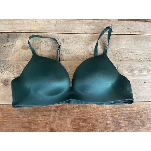 Victoria's Secret Dark Forest Green 36C So Obsessed Smooth Wireless Push Up Bra - Picture 1 of 2
